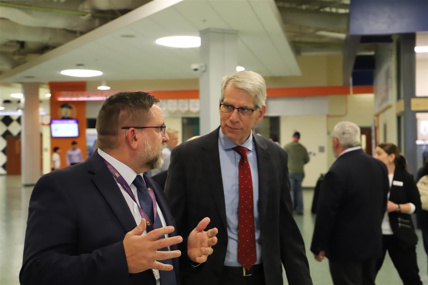 GISH Academy of Technical Sciences Principal, D.W. Holley, with Nebraska Lt. Gov. Joe Kelly.